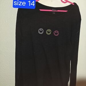 Black Long Sleeve Sweater with Neon Smile Icons Bundle Of 3
